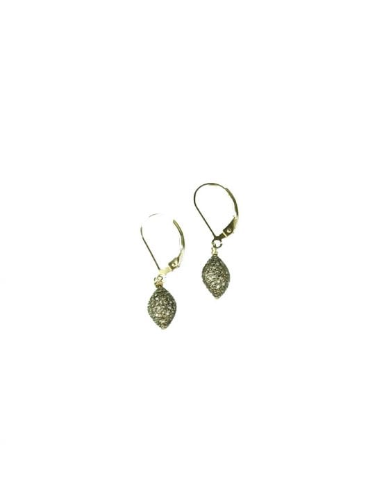 Pave Diamond Football Earrings