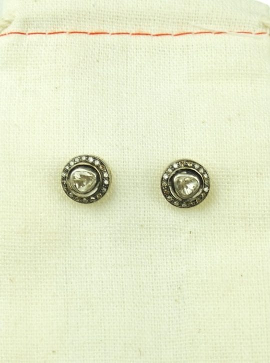 Rose Cut Diamond Studs