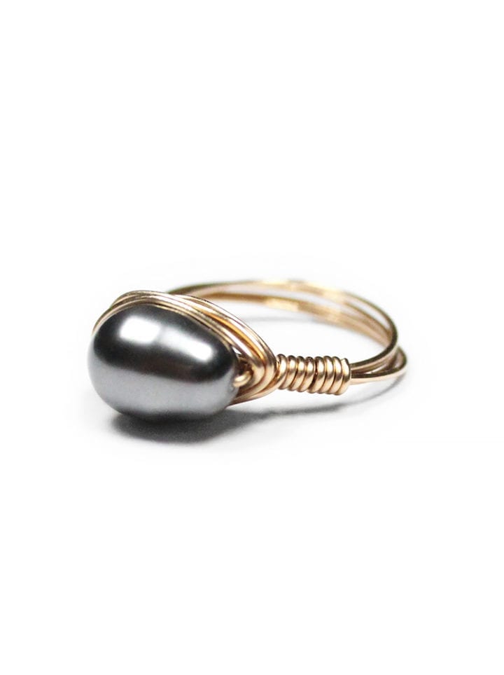 Gray Pearl Handcrafted ring