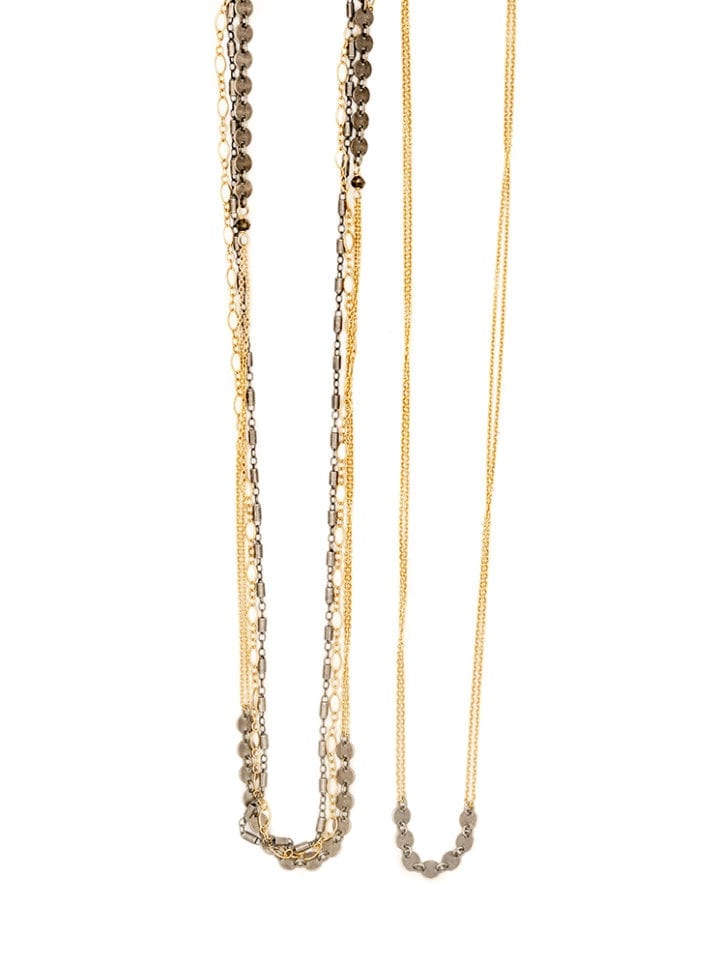 delicate mixed metal necklaces