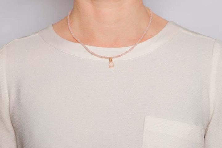 ink opal strung short necklace