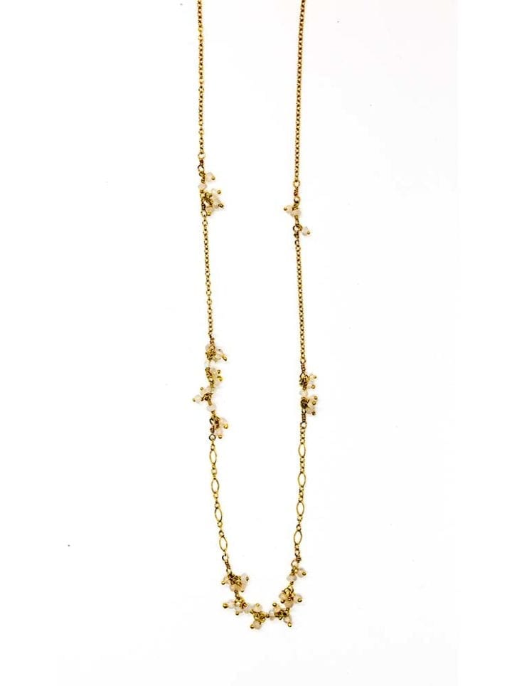 Moonstone cluster filigree short necklace