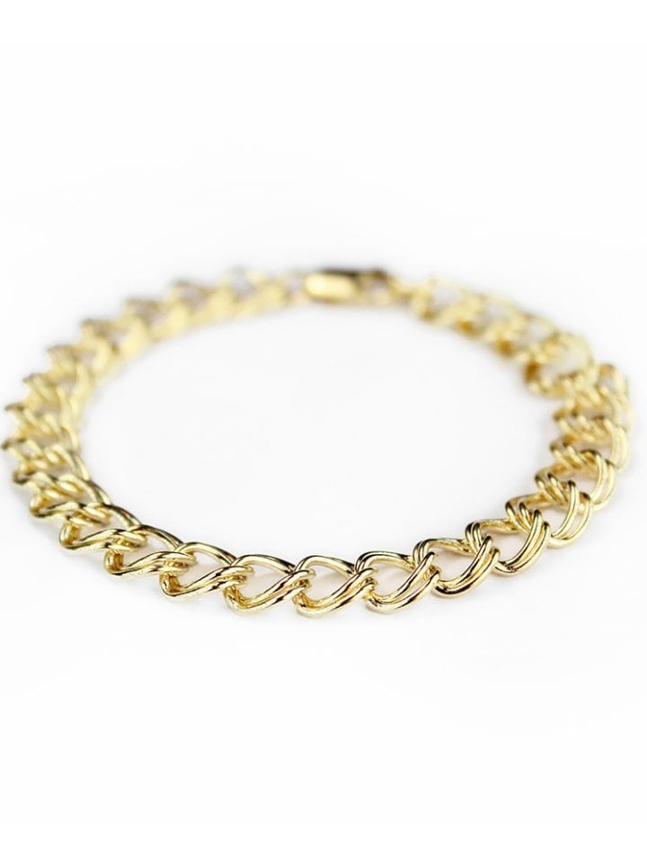 14k Gold Filled Large Curb Signature Bracelet