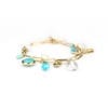 Turquoise Pearl Pyrite Howlite Staple Charm Bracelet