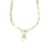Petal Pearl staple chain toggle necklace