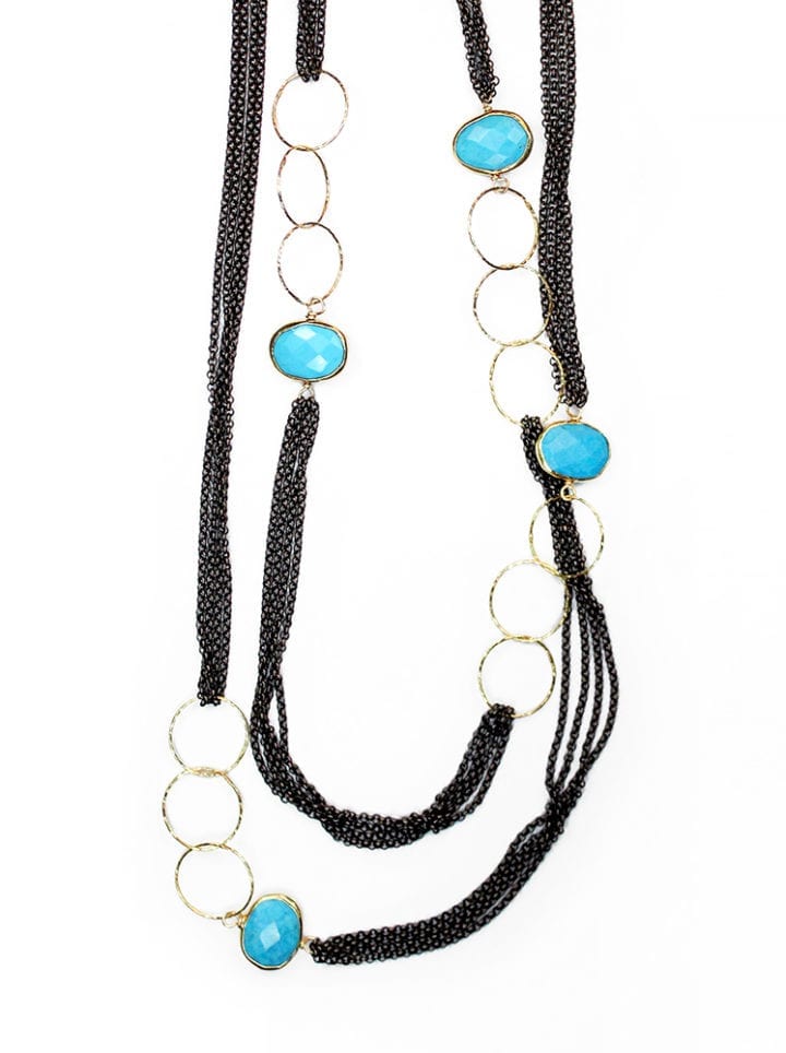 Turquoise stardust rolo xl necklace