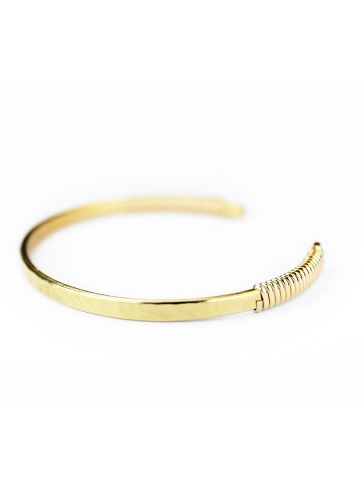 Signature Double Wrapped Hammered Cuff Bangle