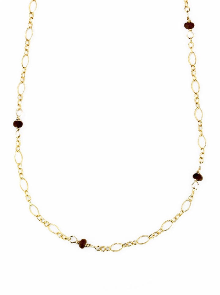 Wood signature filigree layering necklace