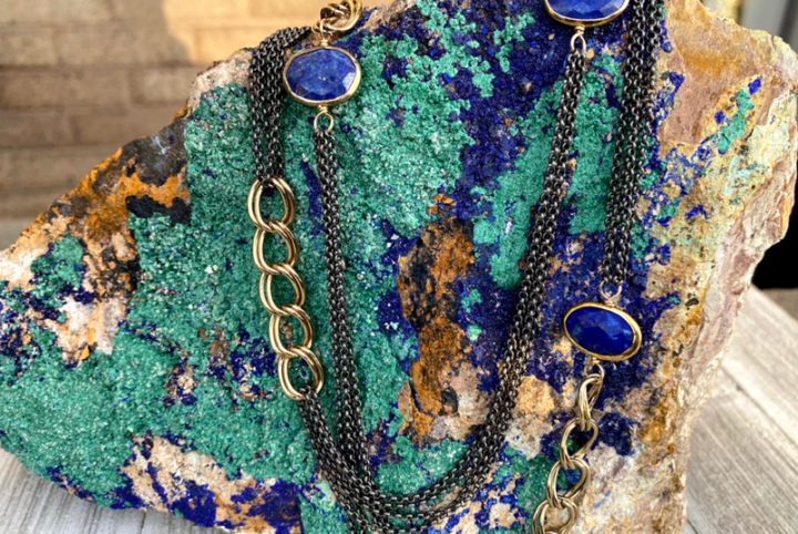 Lapis Necklace on Natural Stones