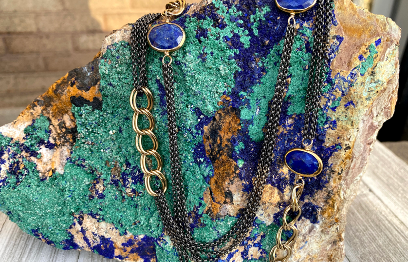Lapis Necklace on Natural Stones
