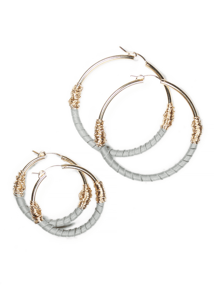 Storm Leather Wrapped Classic Hoops