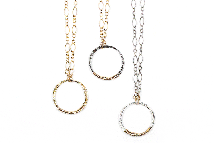 Signature Stardust & Filigree Circle Unity Necklace Handcrafted bloom jewelry