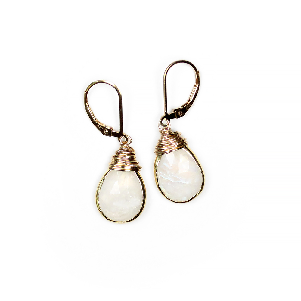 14K gold filled earrings with Rainbow Moonstone drops gold filled earrings birthstone moonstone earrings mootstone drops.