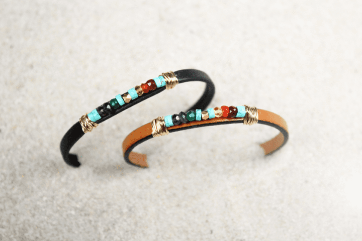Rainbow leather bracelet | handcrafted bloom jewelry
