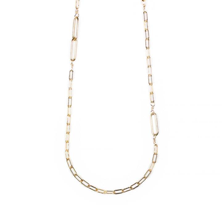 Gold-Multi-Paperclip-Layering-Necklace