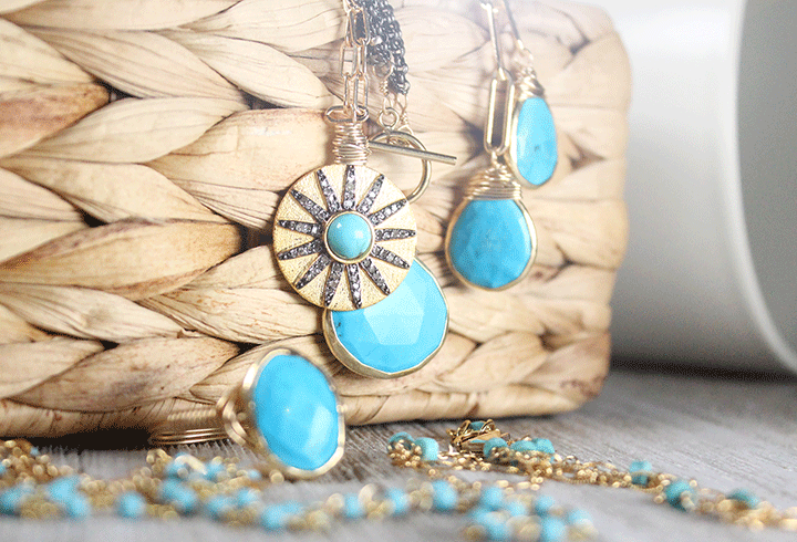 Turquoise & Gold Handcrafted Jewelry
