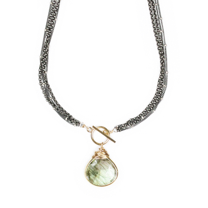 Labradorite Mixed Metal Toggle Necklace | Handcrafted in Denver, CO