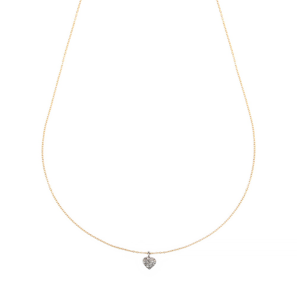 Heart Pave Diamond Delicate Necklace - Bloom Jewelry