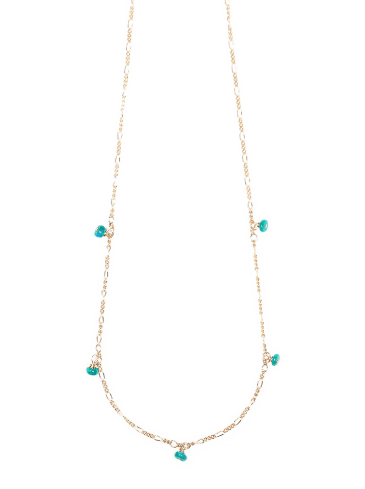 Green Opal 5 Drop Figaro Necklace Handcrafted Fine Jewelry | Bloom Jewelry Denver, CO