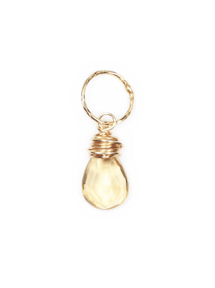 Citrine Tear Stardust Charm Pendant Made in USA | Bloom Jewelry