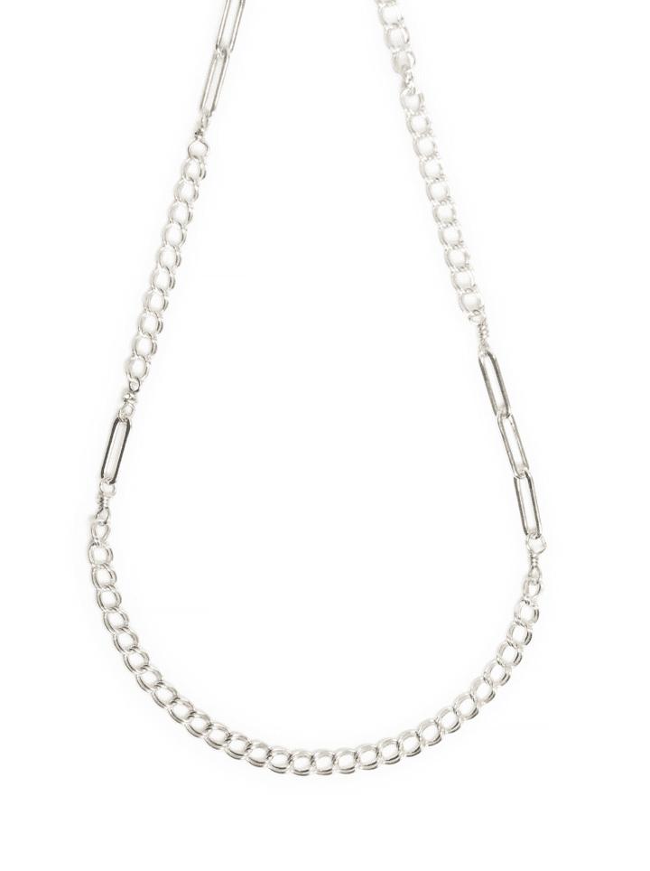 Sterling Silver Curb & Paperclip Layering Necklace