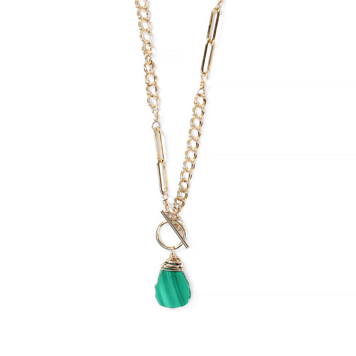 Malachite Freeform Toggle Necklace