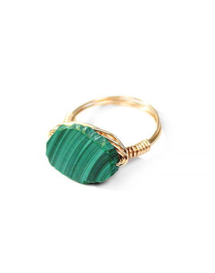 Malachite Freeform Wrap Ring