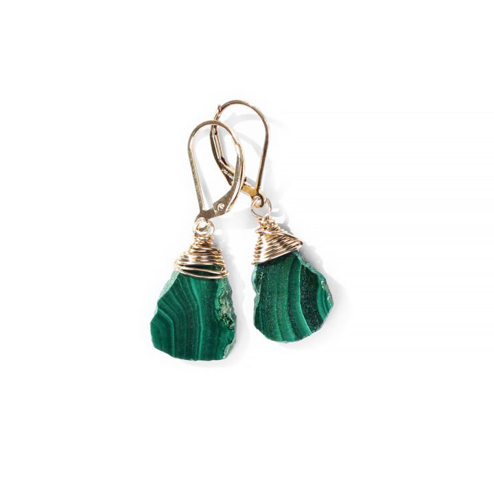 Malachite Freeform Drop Earrings