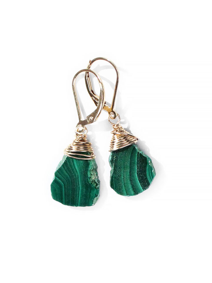 Malachite Freeform Drop Earrings