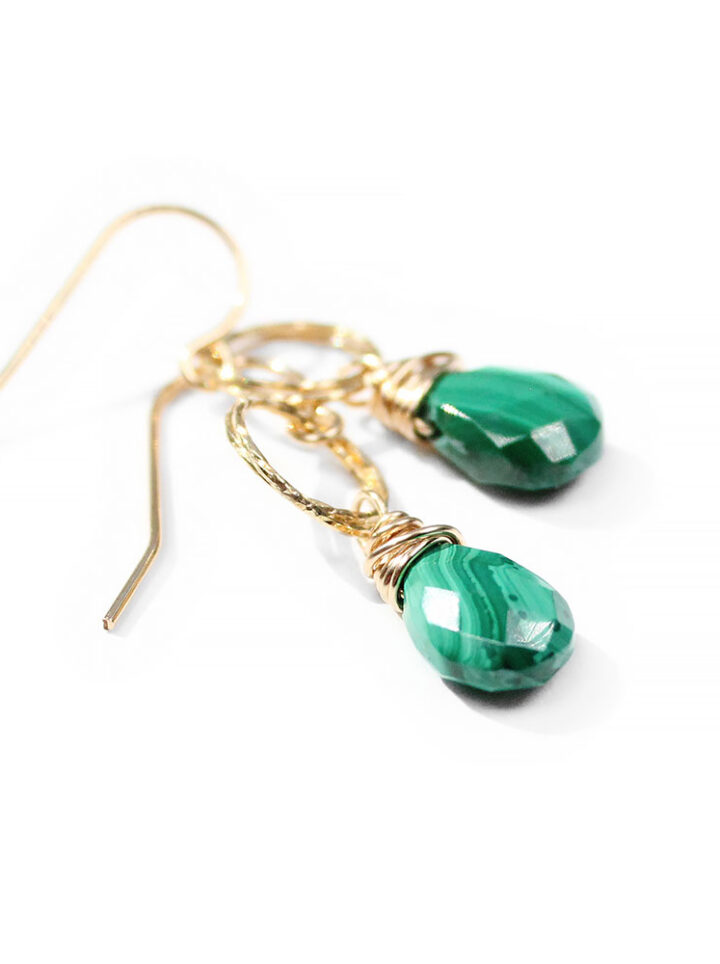 Malachite Stardust Drop Earrings