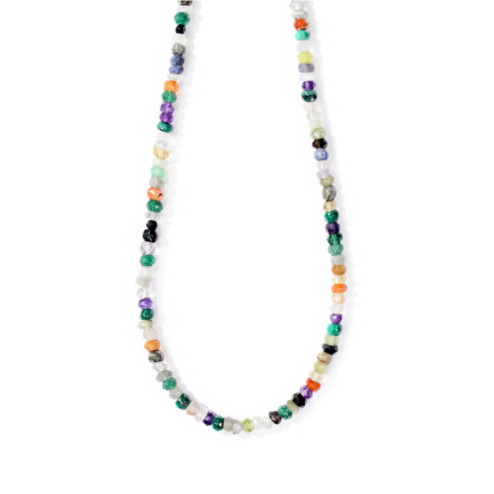 Multi Gemstone Strung Choker Necklace