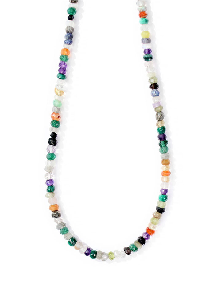 Multi Gemstone Strung Choker Necklace