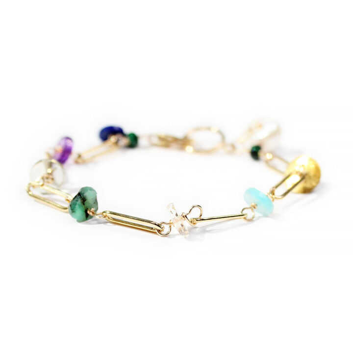 Mystic Gem Link Paperclip Bracelet CB2144