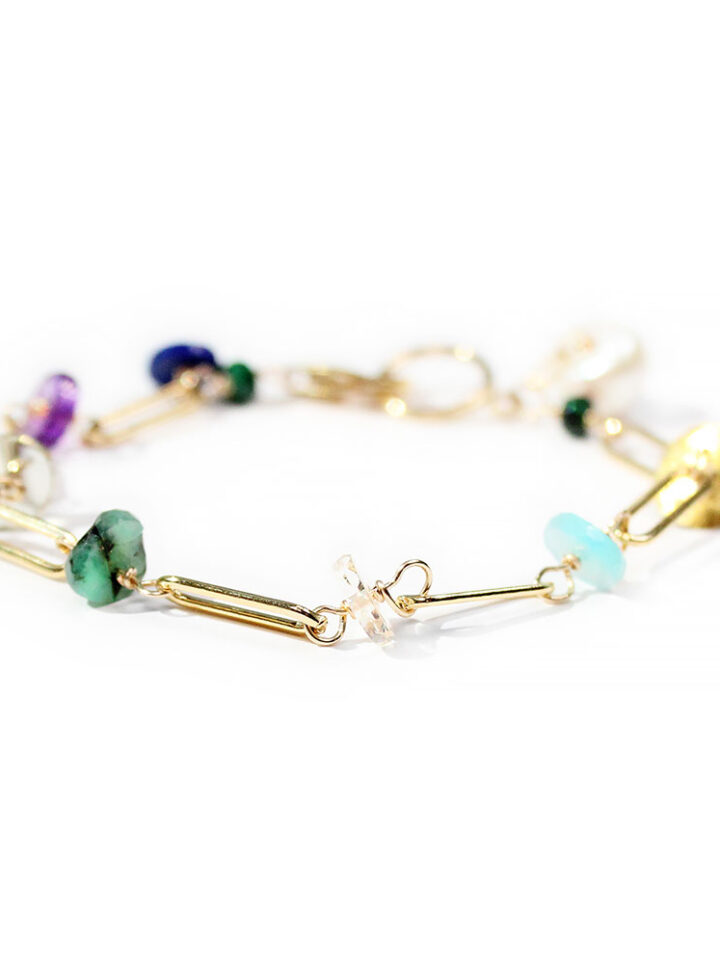 Mystic Gem Link Paperclip Bracelet CB2144