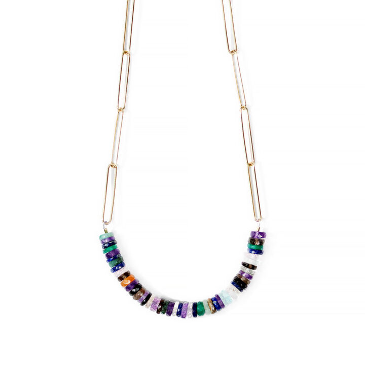 Mystic Gemstone UXL Paperclip Necklace