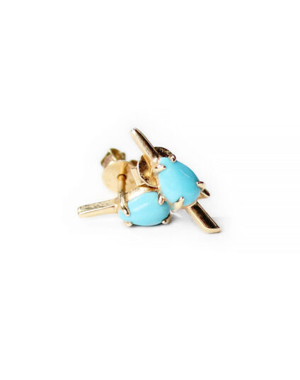 Turquoise & 14K Bar post Earrings CE2126