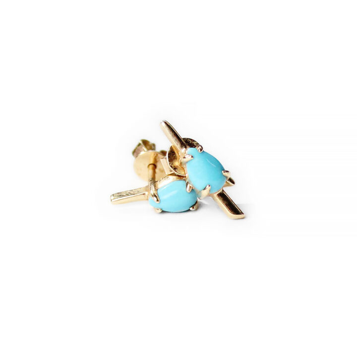 Turquoise & 14K Bar post Earrings CE2126