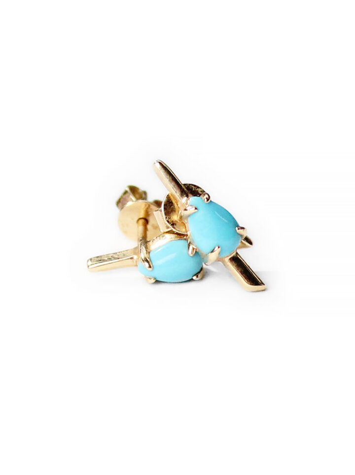 Turquoise & 14K Bar post Earrings CE2126