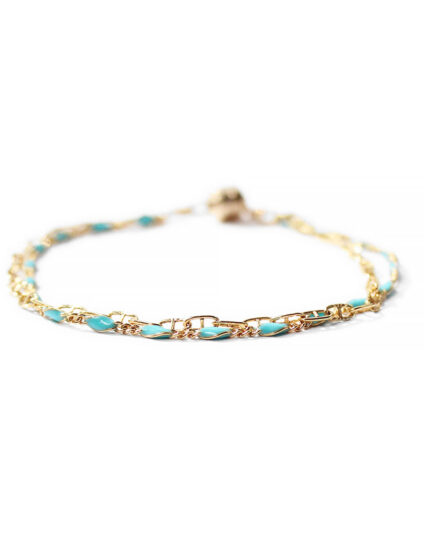 Turquoise Enamel & Mariner Duo Magnetic Bracelet