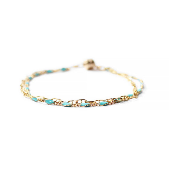 Turquoise Enamel & Mariner Duo Magnetic Bracelet