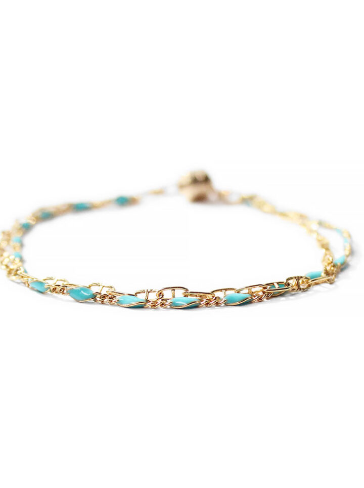 Turquoise Enamel & Mariner Duo Magnetic Bracelet