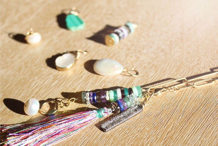 bloom charms and tassels.